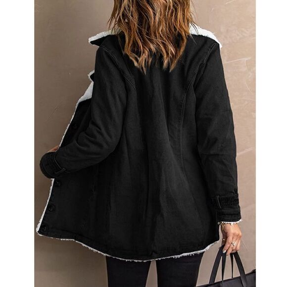 Fur Lined Black Jacket  - Picture 2 of 4